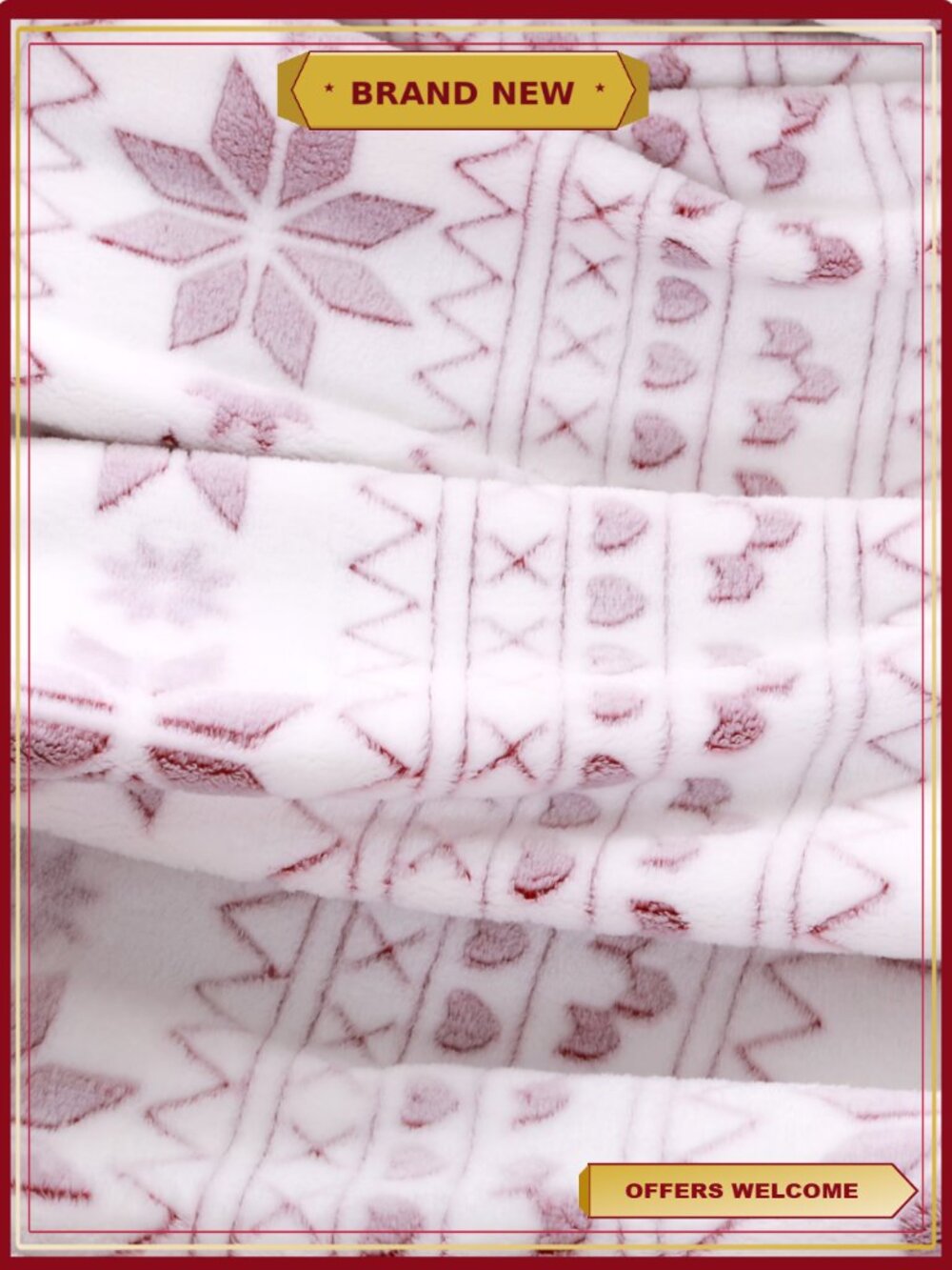 Textured Plush Throw Blanket 50x60 Machine Washable Cozy Travel